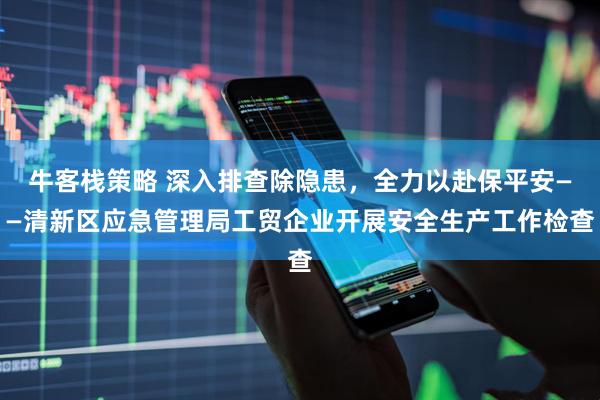 牛客栈策略 深入排查除隐患，全力以赴保平安——清新区应急管理局工贸企业开展安全生产工作检查