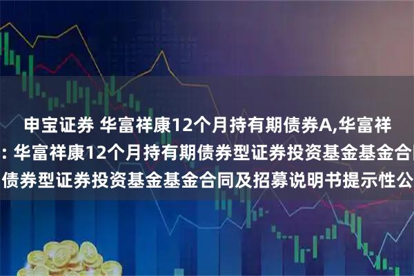 申宝证券 华富祥康12个月持有期债券A,华富祥康12个月持有期债券C: 华富祥康12个月持有期债券型证券投资基金基金合同及招募说明书提示性公告