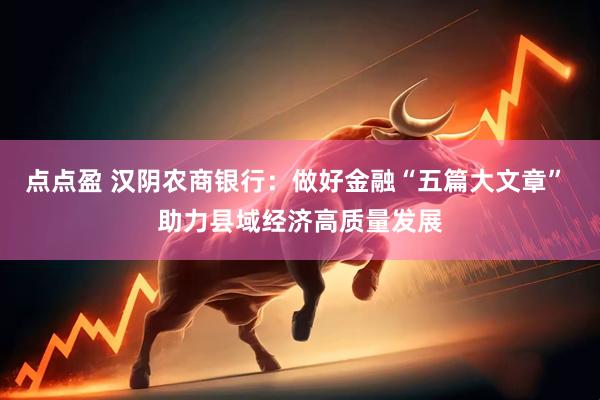 点点盈 汉阴农商银行：做好金融“五篇大文章” 助力县域经济高质量发展